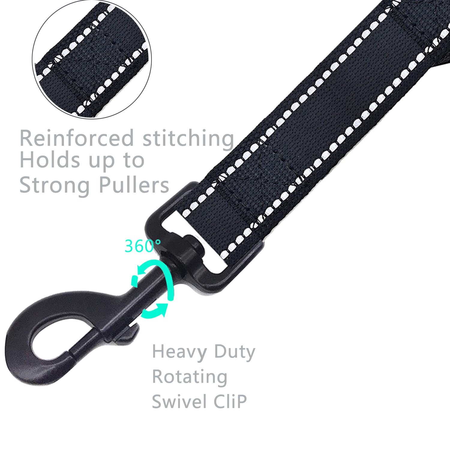 CHMETE Short Dog Leash Heavy Duty Dog Leash with Comfortable Padded Handle Reflective Training Dog leashes for Medium Large Dogs