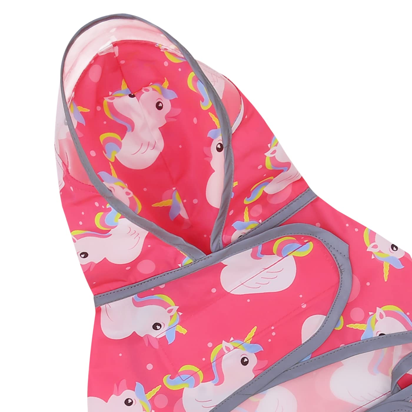 Hde Dog Raincoat With Clear Hood Rain Jacket Poncho For Small Medium Large Dogs Unicorn Ducks Pink - Xxl