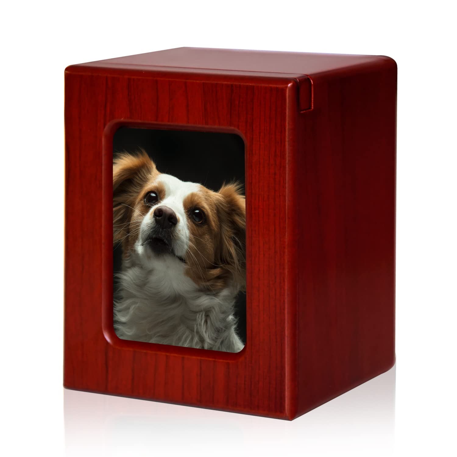 Pcs Pet Urns For Dogs Ashes, Dog Photo Urn, Urns For Dog Ashes, Pet Cremation Box Red-Medium