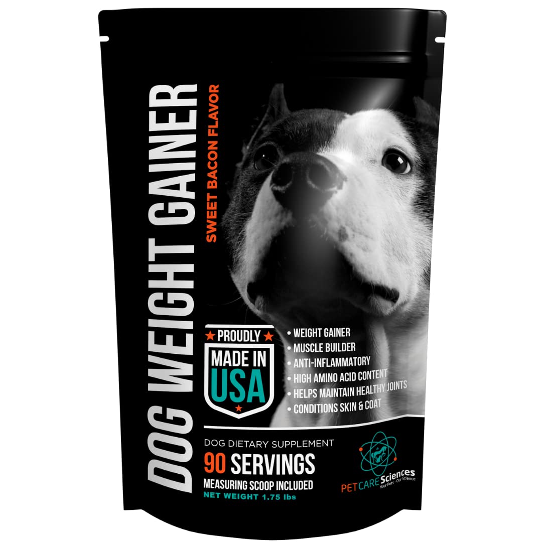 PET Care Science 5 lbs Servings of Dog Weight Gainer - Weight Gain Supplements for Dogs - Canine and Dog Muscle Builder