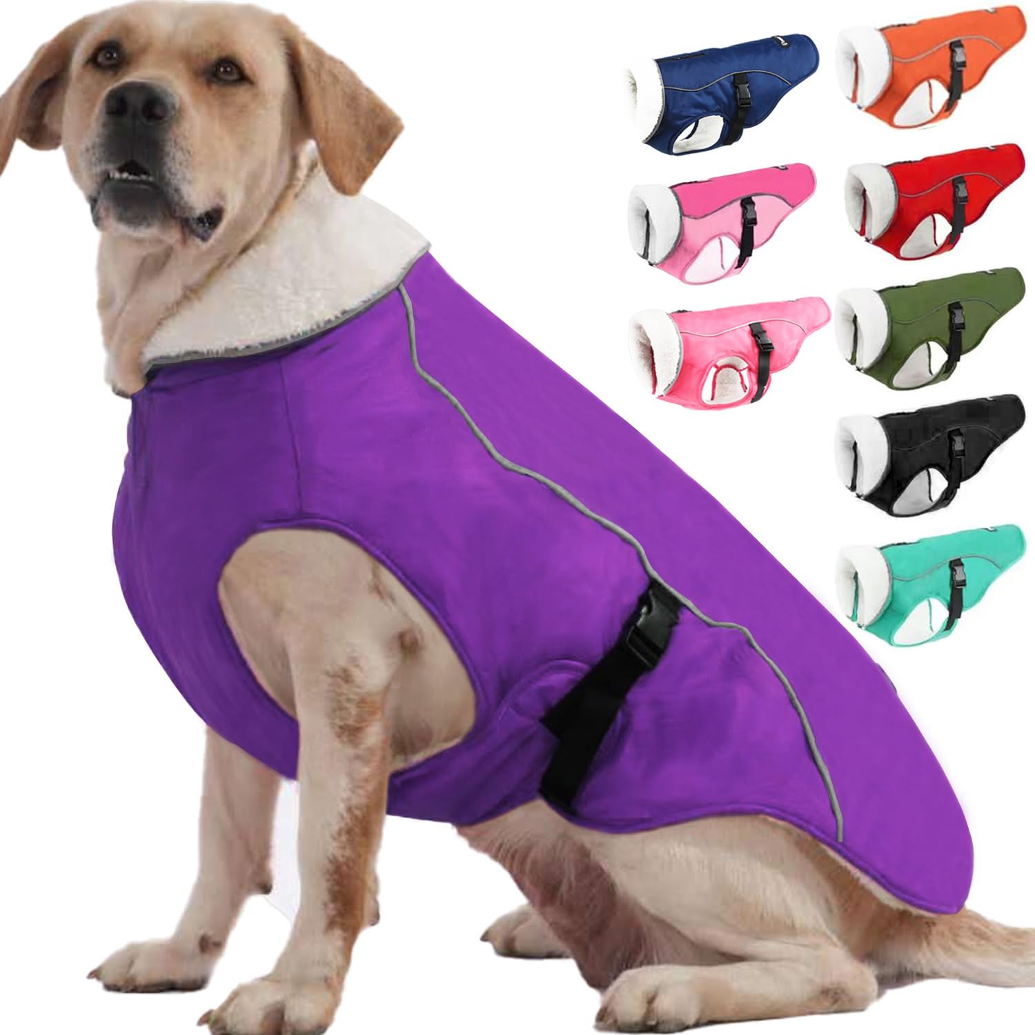 Emust Winter Dog Jacket, Windproof Dog Apparel For Cold Weather, Reflective Winter Coats For Dogs, Warm Puppy Jacket For Cold Wi