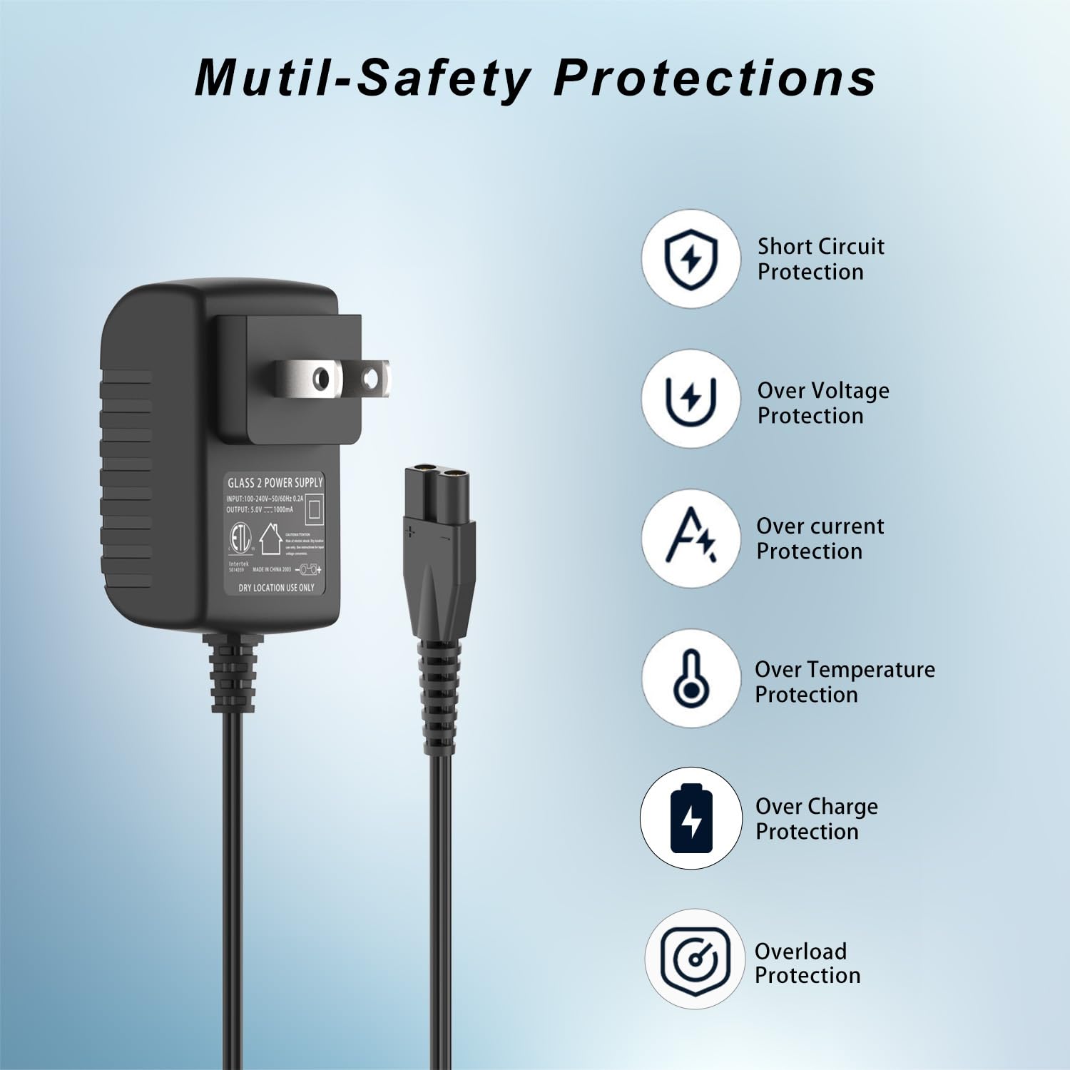 Pinkind Replacement Charger for oneisall Low Noise Dog Clippers - Compatible Charging Cable for SUPRENT Pet Hair Clippers