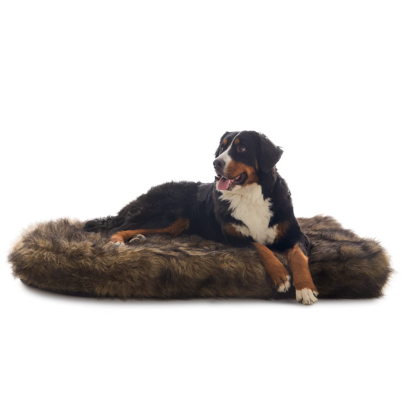 Laifug Large Faux Fur Dog Bed,5-Inch Thick Grade Orthopedic Memory Foam Dog Bed(50'X30'X5'),Removable Cover With Anti-Slip Bottom,Waterproof Liner
