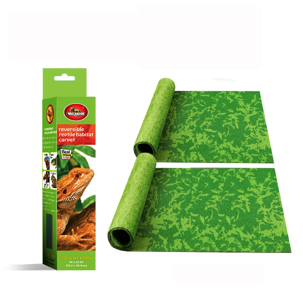 Mclanzoo Reptile Carpet, 30 * 12In Pet Terrarium Liner,Reptiles Cage Mat/Substrate For Snakes, Chameleons, Geckos And Kitchen Use(2Sheets) With Tweezers Feeding Tongs