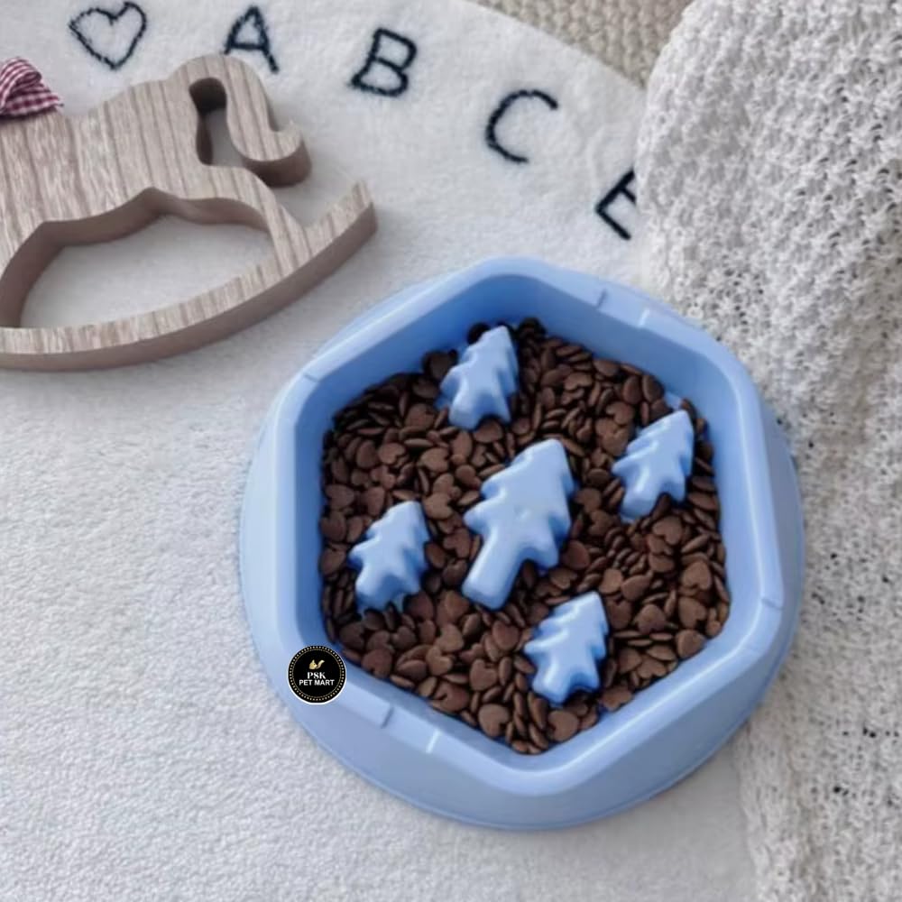 Psk Pet Mart Slow Feeder Dog Bowl  AntiChoking Food Bowl With Interactive Puzzle Design, Promotes Healthy Eating & Better Dige