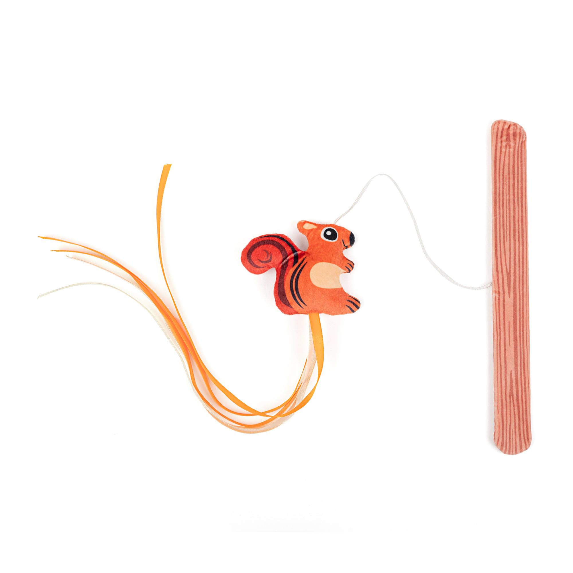 Huft Squirrel Tales Teaser Cat Toy With Catnip  Orange