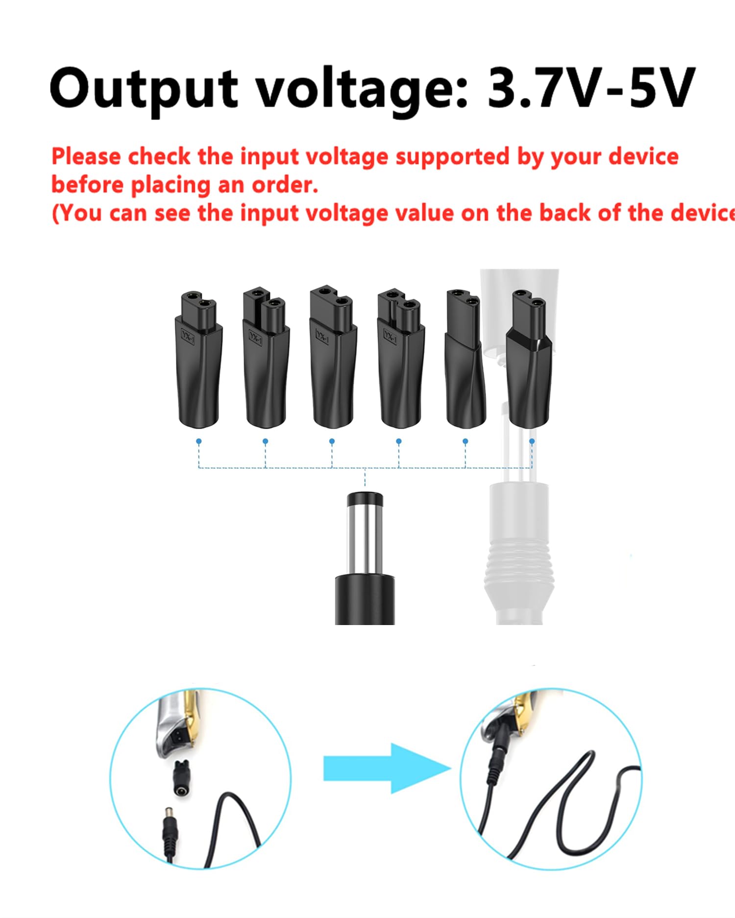 Aliwisdom Universal Replacement Charger Usb For Various Brands Electric Hairdressers/Electric Dog Clippers/Electric Shavers/Hair
