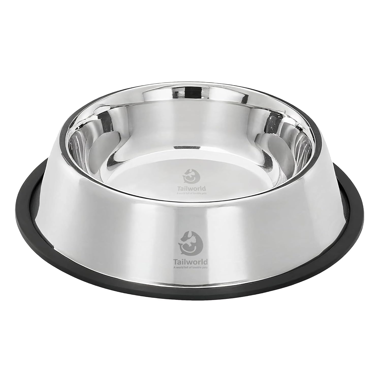 Tailworld Feeding Bowl 240Ml | Stainless Steel | For Dogs & Cats | Durable & Lightweight Feel | Scratch And RustFree | NonSlip