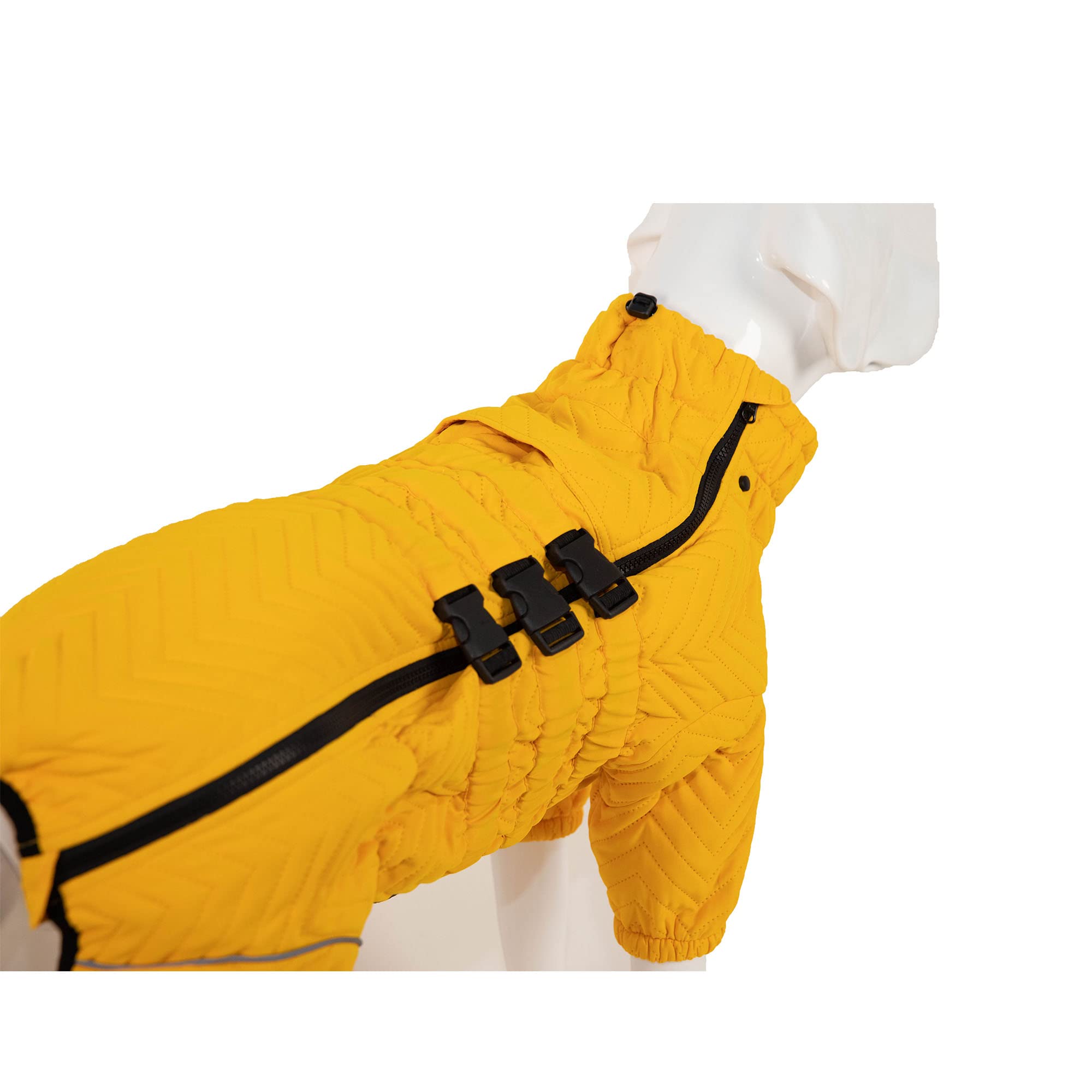 Warm Dog Coat Double Layers Dog Vest, 6 Legs Covered Windproof Waterproof Reflective Warm Dog Vest Outdoor Skating Dog Costume For Small Medium Large Dogs Yellow S