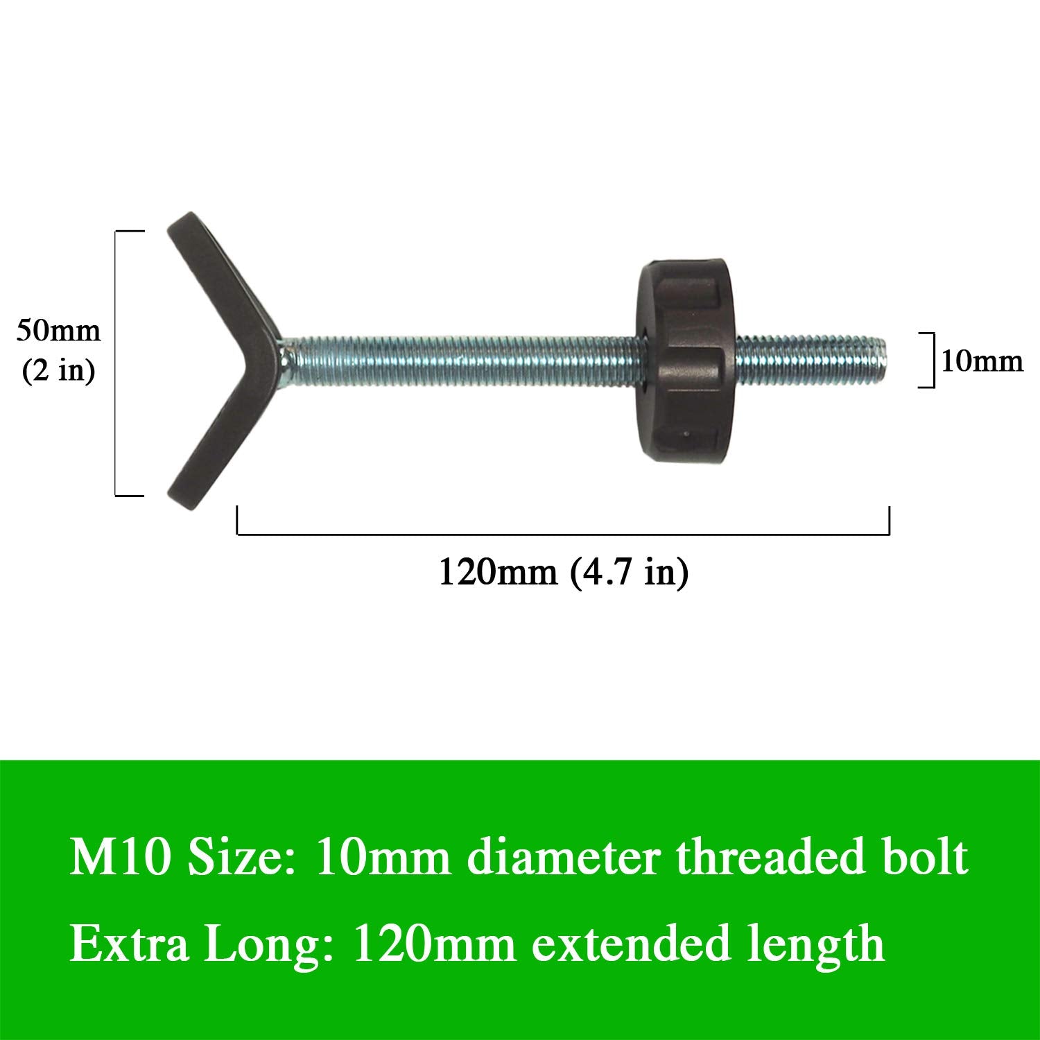 Baby Gate Guru Extra Long M10 Stair Banister Adapter Y-Spindle Rods, 2 Pack, Metal, White for Pressure Mounted Safety Gates