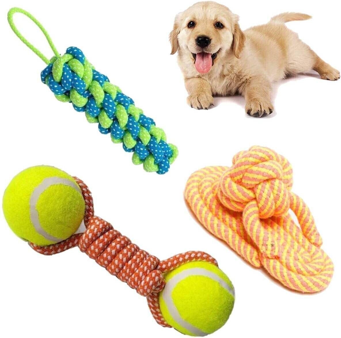 Agirav Dog Chew & Rope Toy Set (5 Pic) | Durable For Puppies & Medium Dogs Teething