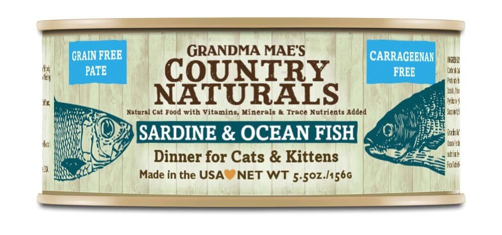 Grandma MaeS 79700186 5.5 Oz Grain Free Sardine & Ocean Fish Dinner Cat Food (24 Pack), One Size