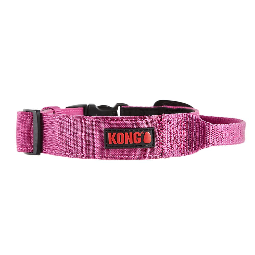 Kong Ultra Durable Padded Comfort Handle Dog Collar (Large, Pink)