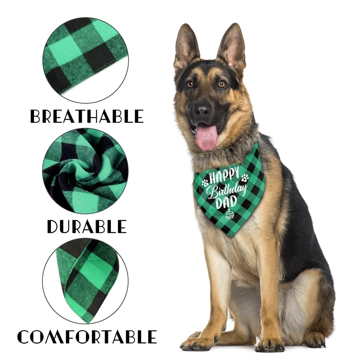 Auii Jo Design Dog Bandana, Plaid Geometric Pattern, Comfortable & Breathable, Perfect For Small To Large Dogs, 25*17In, Unisex,