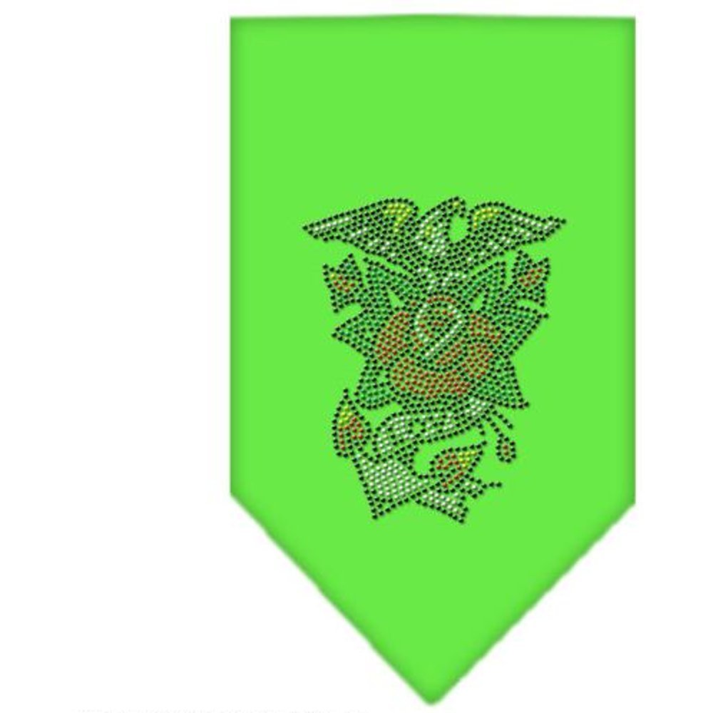 Pet and Dog Bandana Rhinestone, Eagle Rose Lime Green Small