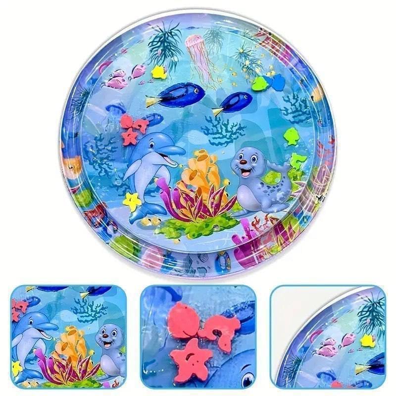 Interactive Water Mat For Cats & Dogs  Portable Pet Playmat, Cute Cartoon Design, NonSlip Cooling Pad, Fun & Engaging Toy For 
