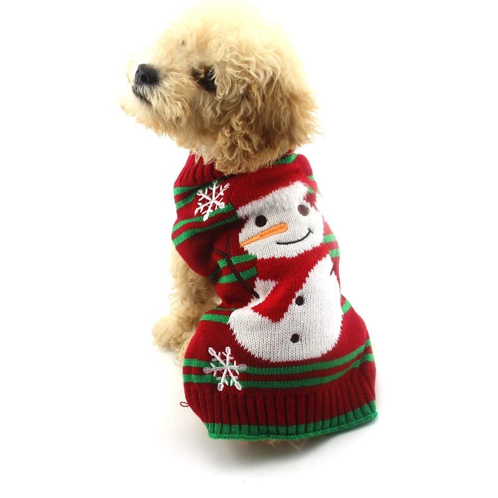 NACOCO Dog Snow Sweaters  Xmas, New Year & Christmas Sweaters for Small Dog and Cat (Snowman, XXS)