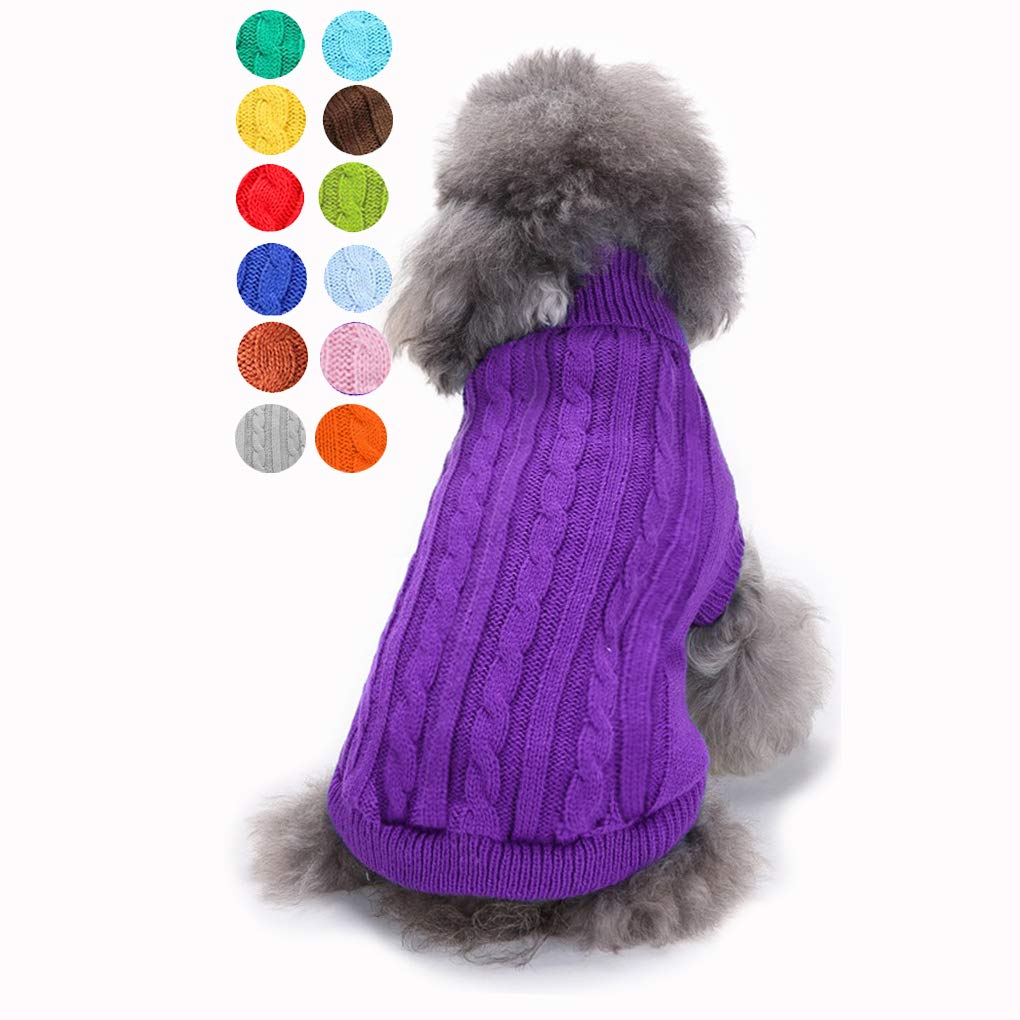 Dog Sweater, Warm Pet Sweater, Dog Sweaters For Small Dogs Medium Dogs Large Dogs, Cute Knitted Classic Cat Sweater Dog Clothes Coat For Girls Boys Dog Puppy Cat (Xxxl, Purple)