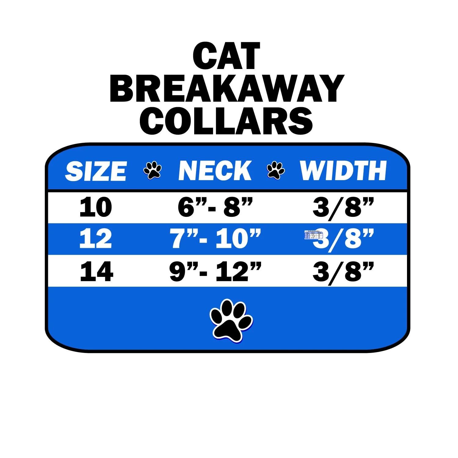 Cat Breakaway Plain Collar, Blank White 12