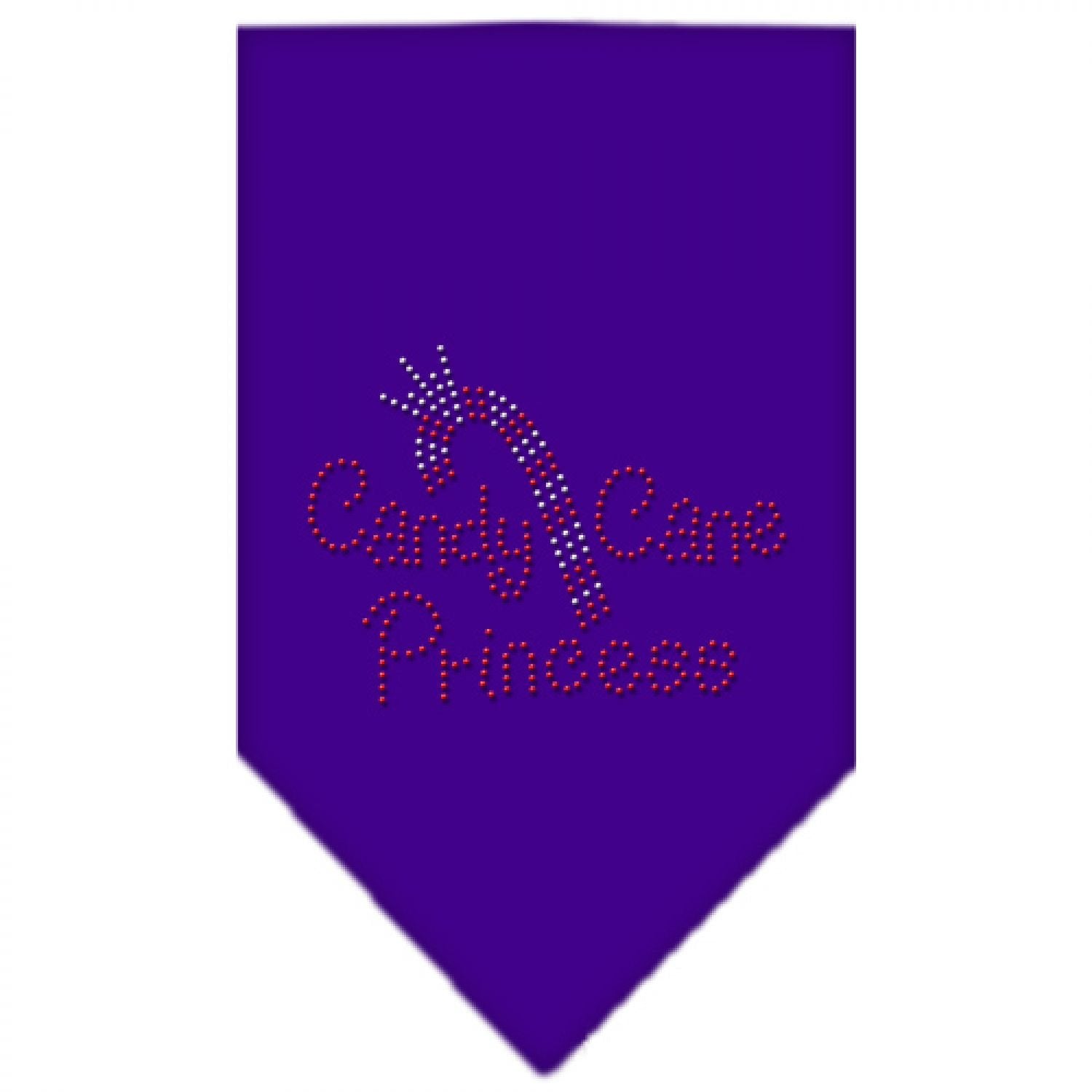 Christmas Pet and Dog Bandana Rhinestone, "Candy Cane Princess" Purple Large