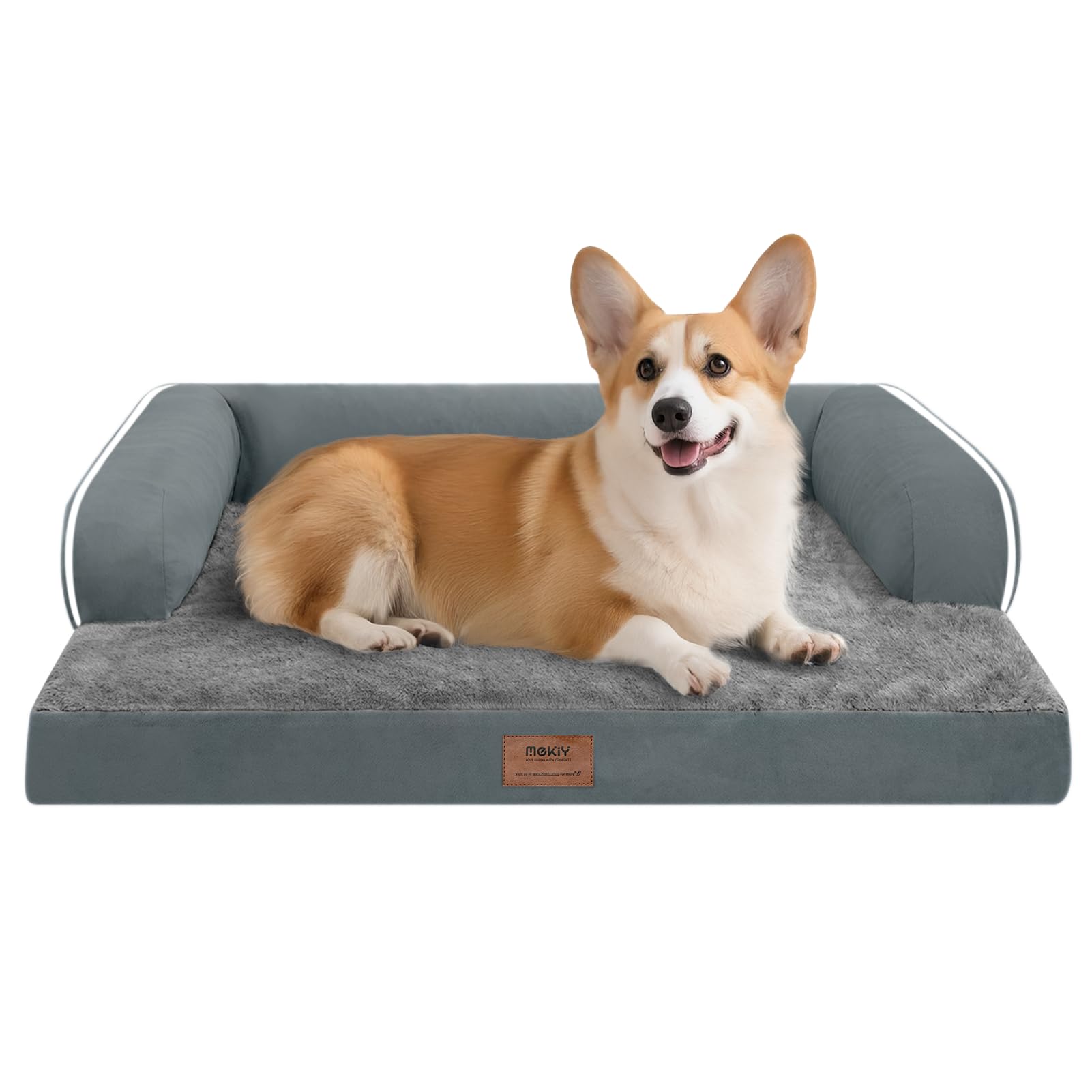 Dog Bed Medium Size Dog-Orthopedic Waterproof Bed for Dogs,Foam Couch Sofa with Washable Removable Cover & Non-Slip Bottom-Dark 