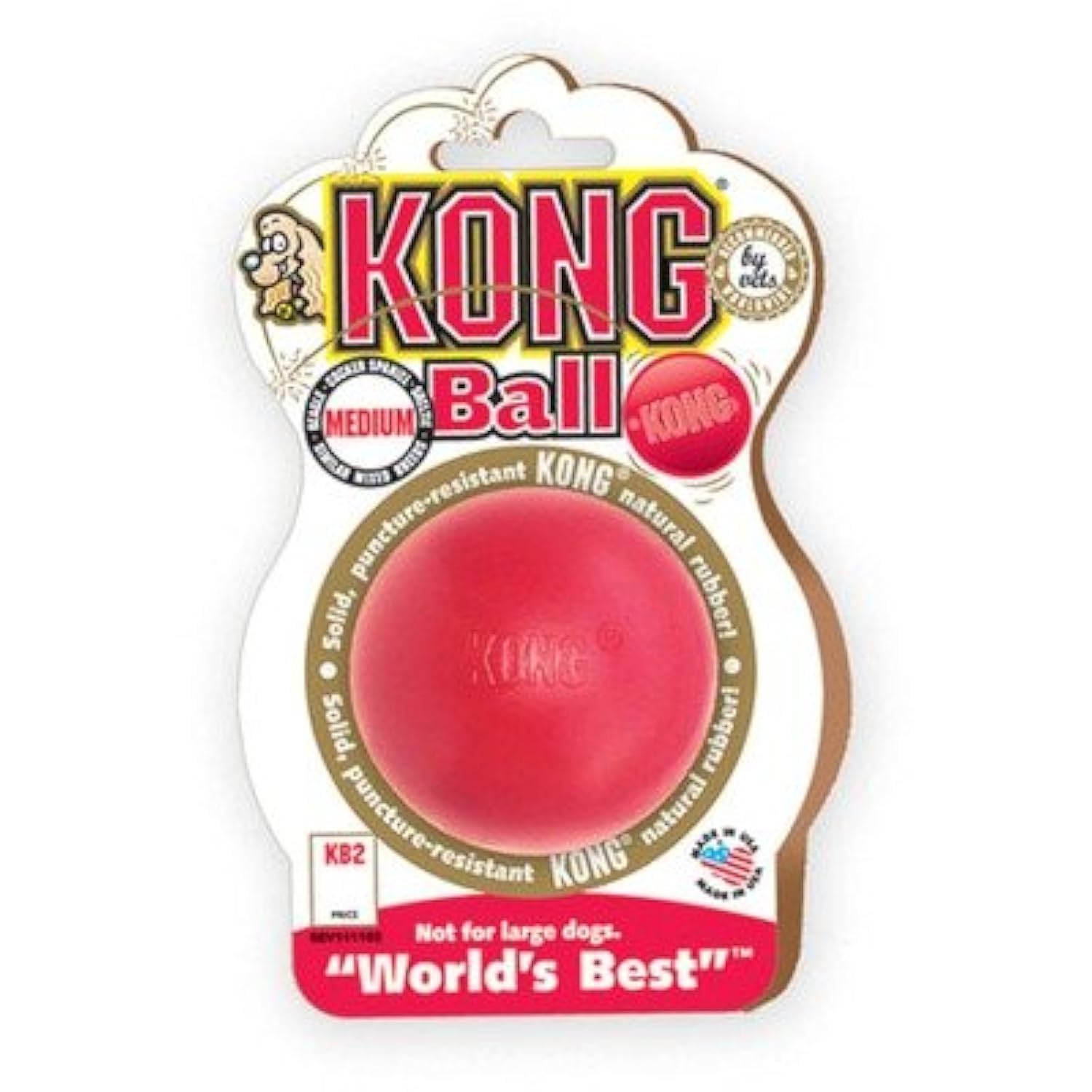 KONG SOLID KNG BALL LG RED KB1