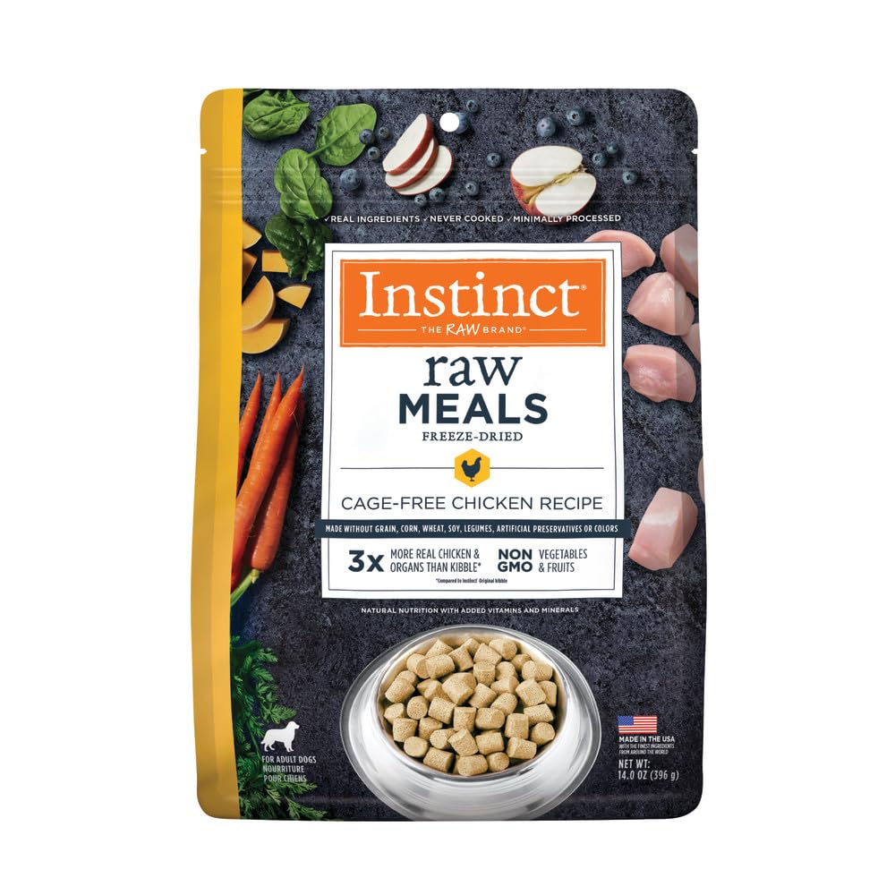 Instinct Freeze Dried Raw Meals, Natural Dry Dog Food, Grain Free - Cage Free Chicken, 14 oz. Bag