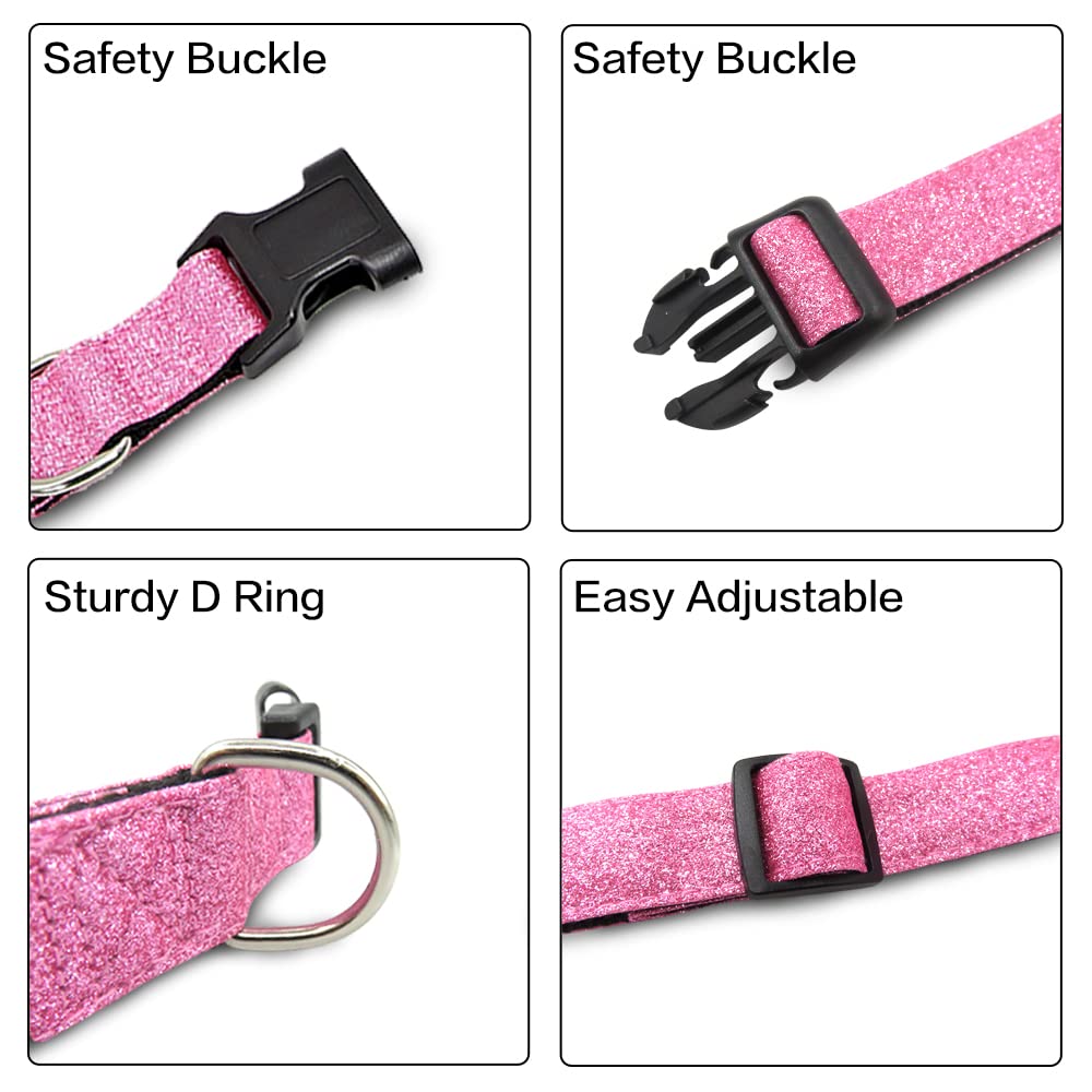 Tdtok Glitter Dog Collar, Comfy And Durable Bling Pet Collar For Small Medium Large Dogs With Eco-Friendly Plastic Buckle And Ad