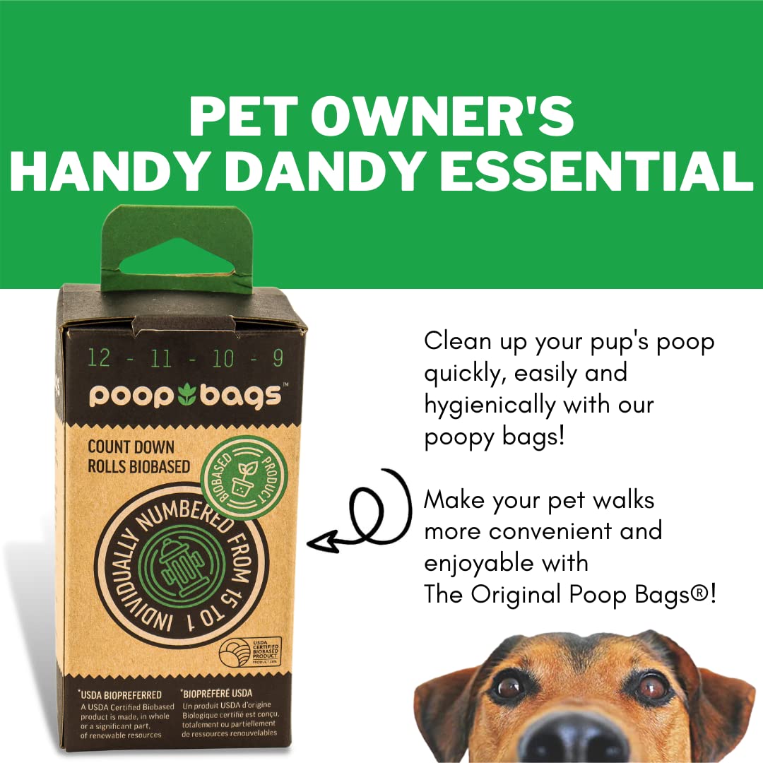 The Original Poop Bags Dog Poop Bag, Dog Bags For Poop, 120 Dog Waste Bags, Doggy Poop Bags Refills, Doggy Poop Bags 38% Plant B