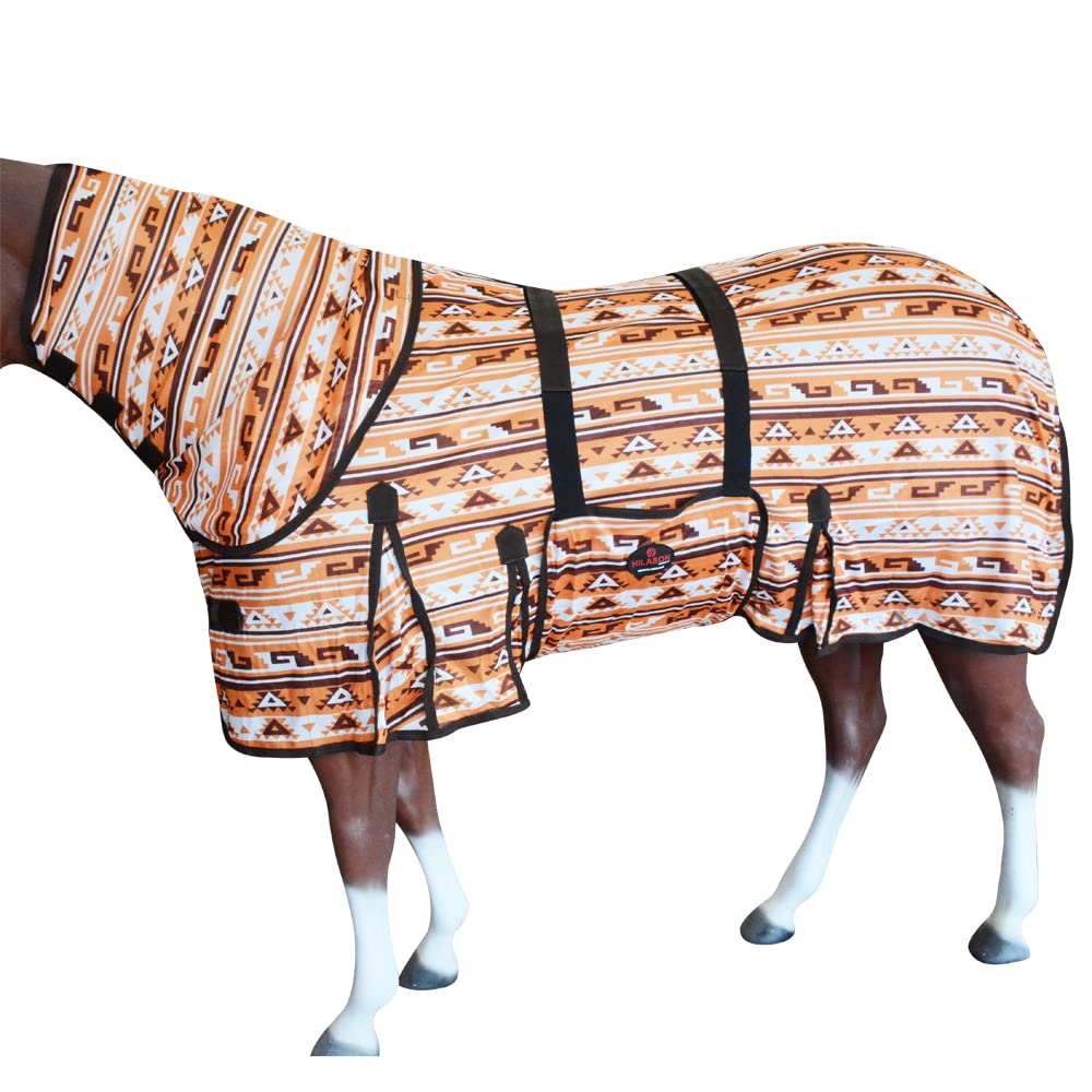 HILASON 78 Inches Horse Fly Sheet Ultra Violet Rays Protect Mesh Bug Mosquito Summer Spring Detachable Neck | Fly Sheet | Horse 