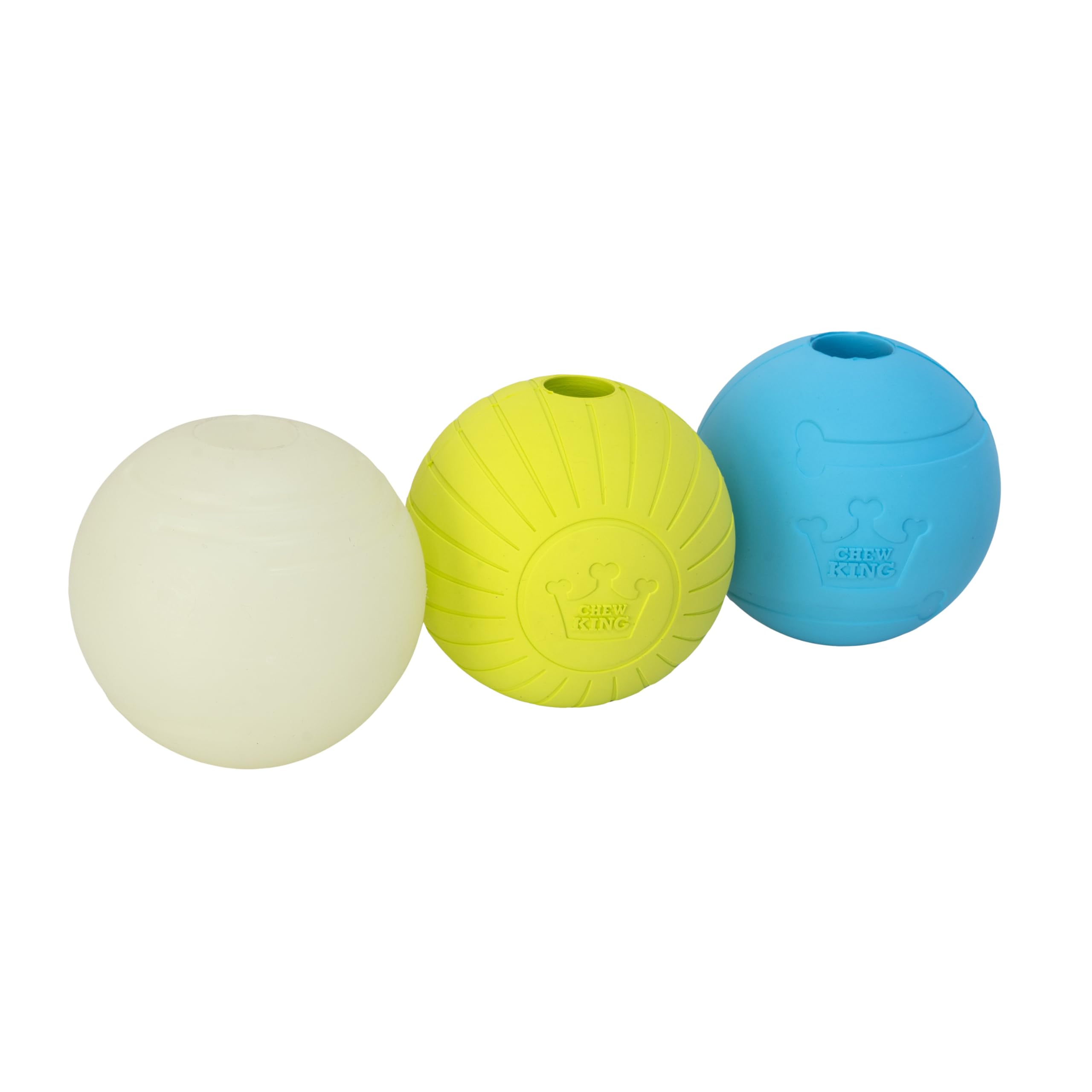 Chew King by Mammoth Glowing Fetch Ball, Dog Ball Toys, 2.5 Combo