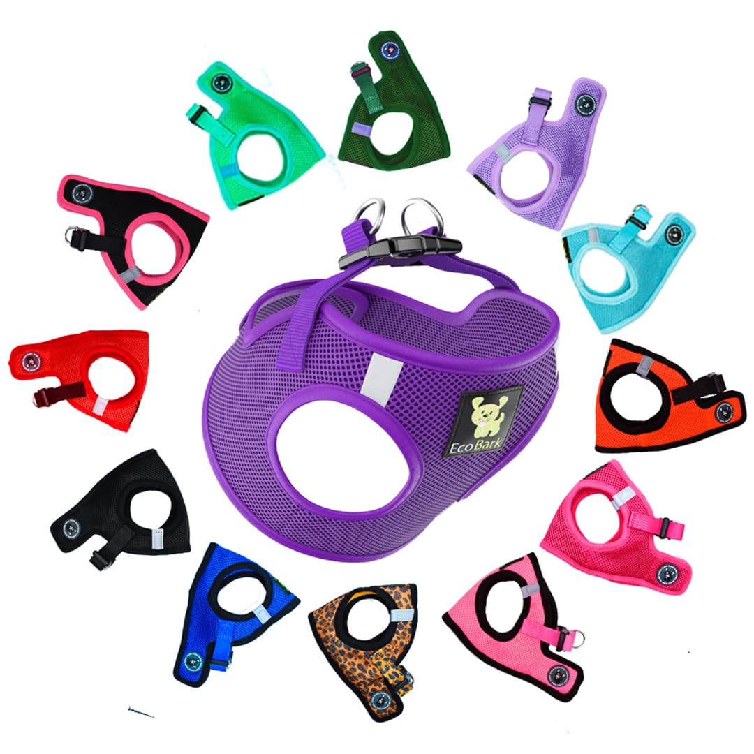 Ecobark Step In Dog Harness - Eco-Friendly Dog Harnesses For For Small & Medium Breed Dogs - Reflective And Adjustable Chest Body Halter Vest -Soft Luxurious Mesh (Purple, Xl)