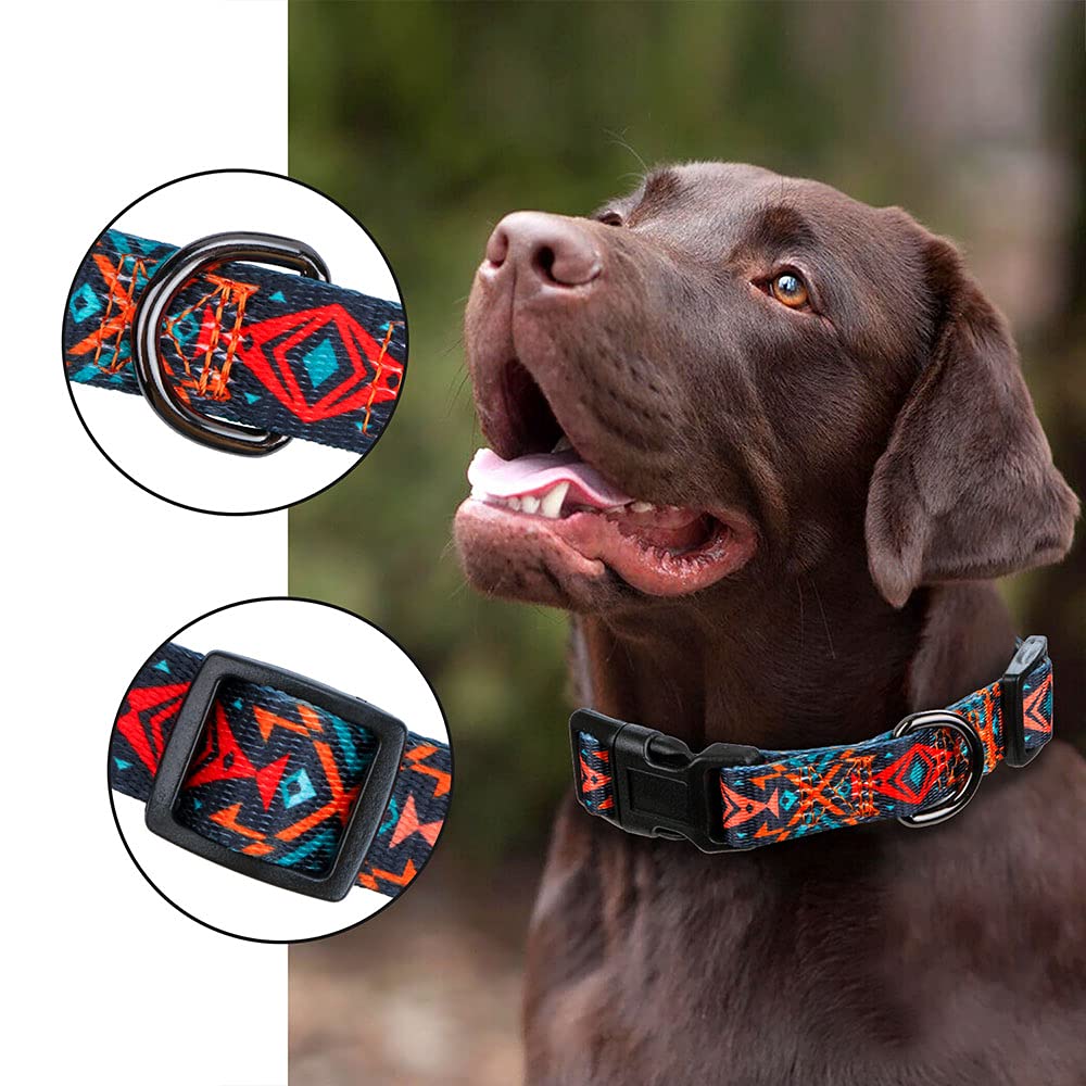 Rhea Rose Tribal Dog Collar Aztec Pattern Adjustable Collars Medium