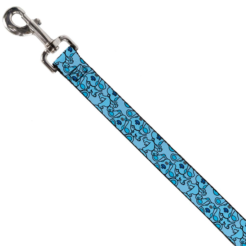 Buckle-Down Dog Leash Blues Clues Blue Poses Scattered 6 Feet Long 0.5 Inch Wide