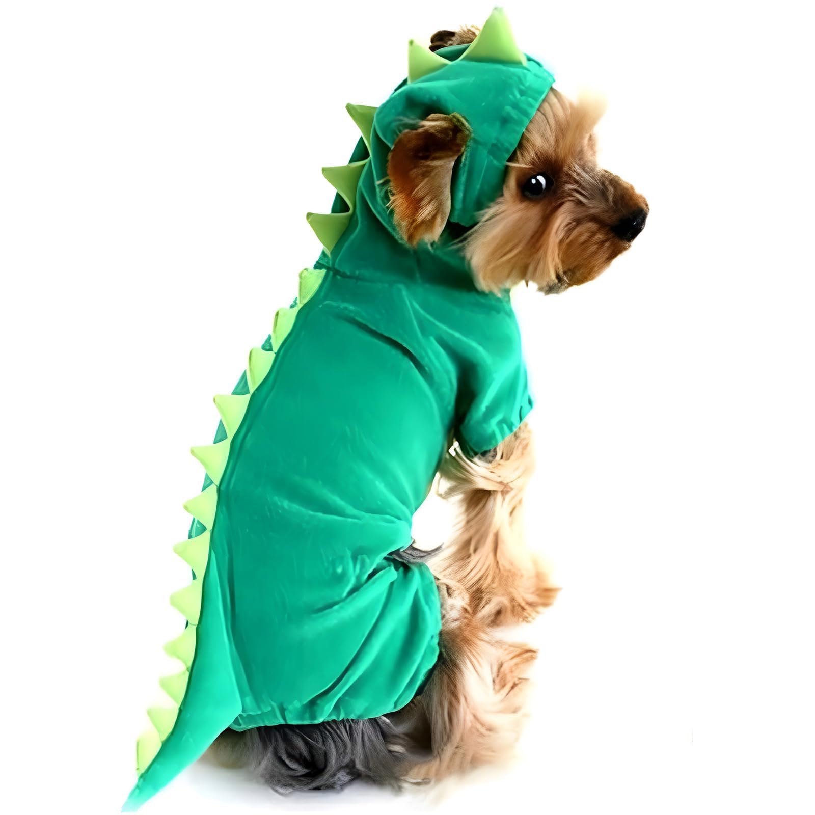 Hotumn Dinosaur Dog Halloween Costume Pet Dino Hoodie For Small Dogs (Small, Green)