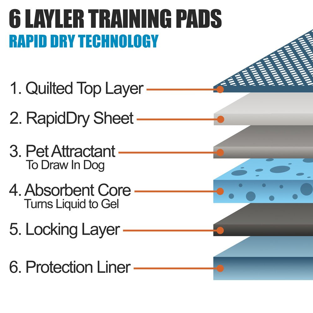 Bv Pet Training Pads For Dogs And Puppies, X-Large 28' X 34' Training Pad, Quick Absorb, Dog Pee Pads, Doggie Potty Pads, Disposable Puppy Pads Xl (320-Count), Extra Large Dog Pads
