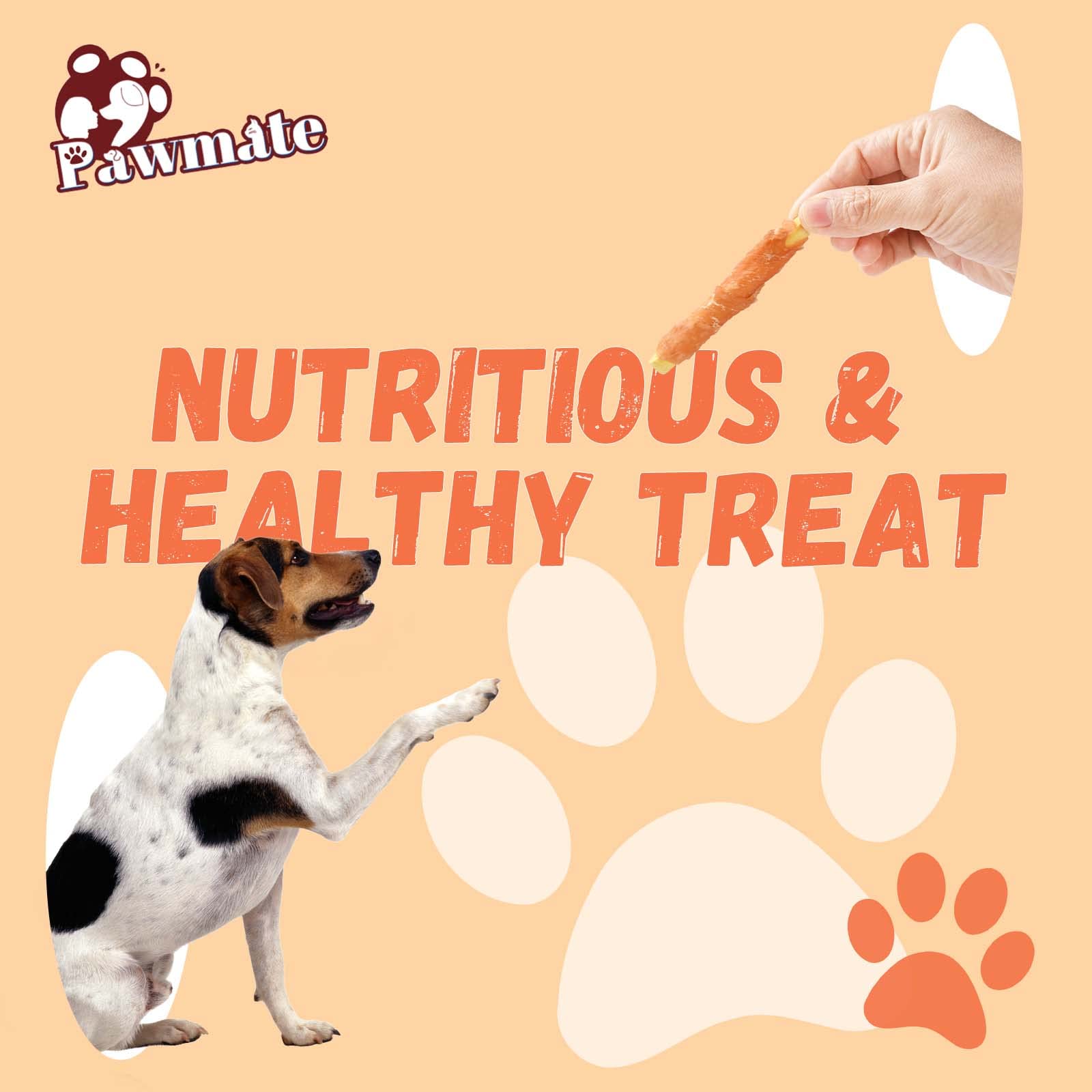 Pawmate Dog Treats Pumpkin Biscuits Chicken Wrapped, Healthy Chewy Snacks High Fiber Low Fat, Training Reward Treats for Small M