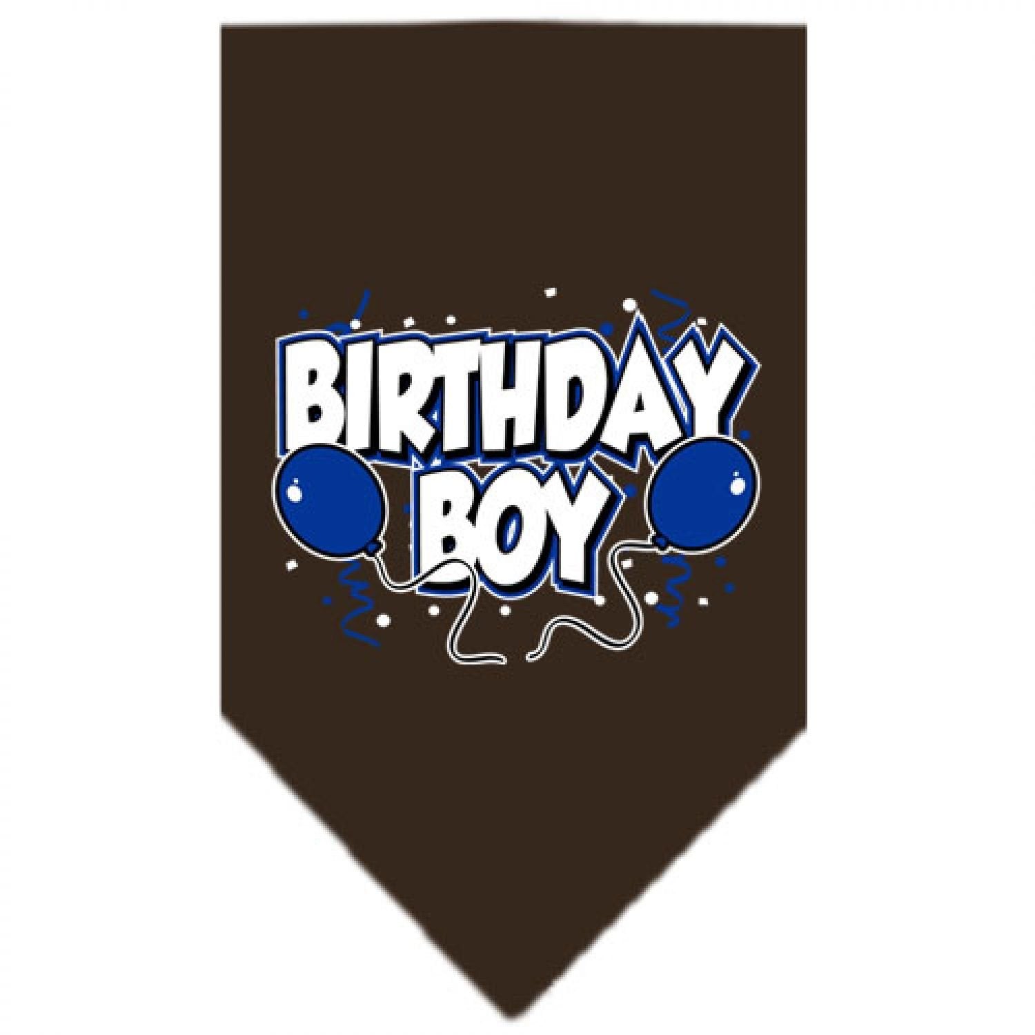 Mirage Pet Products Birthday Boy Screen Print Bandana for Pets, Large, Cocoa