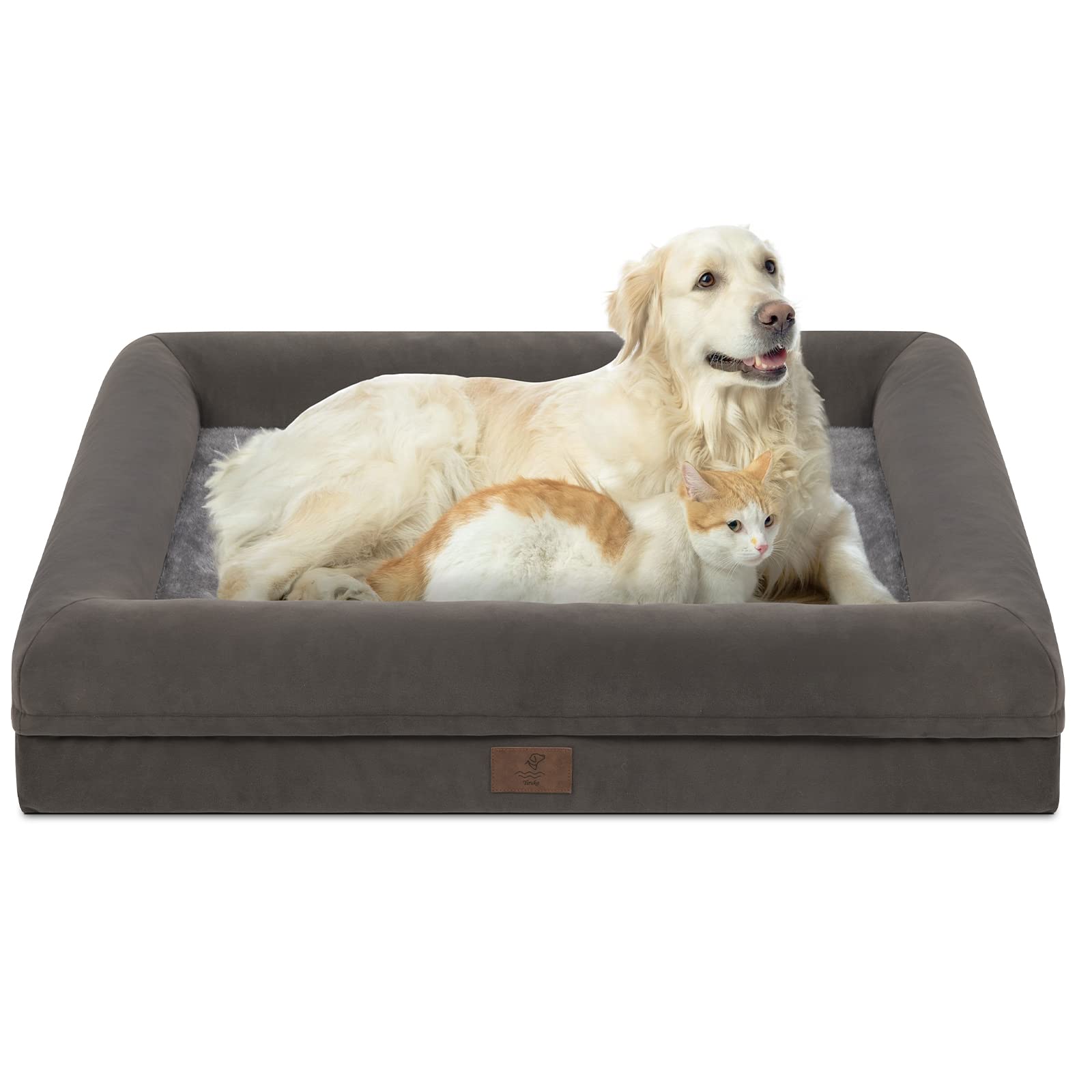 Yiruka Dog Beds for Extra Large Dogs, Orthopedic Egg Crate Foam Dog Bed with Removable Washable Cover, Waterproof NonSlip Botto