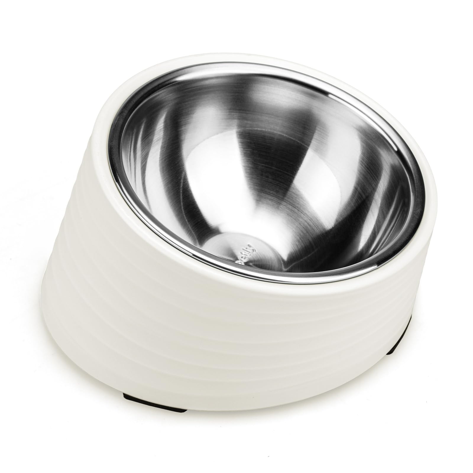 Uppetly Tilted Angle Dog Bowl, 15 Slanted Stainless Steel Dog Cat Food Bowl, Non-Slip & Non-Spill Pet Feeder with Elevated Detac