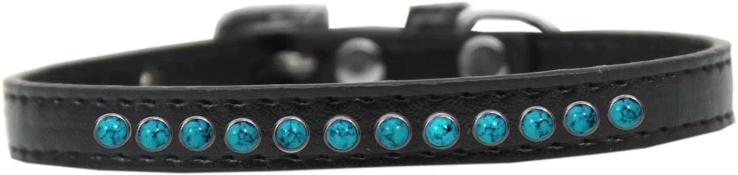 Dog, Puppy & Pet Fashion Collar, Premium Southwest Turquoise Pearl Black 8