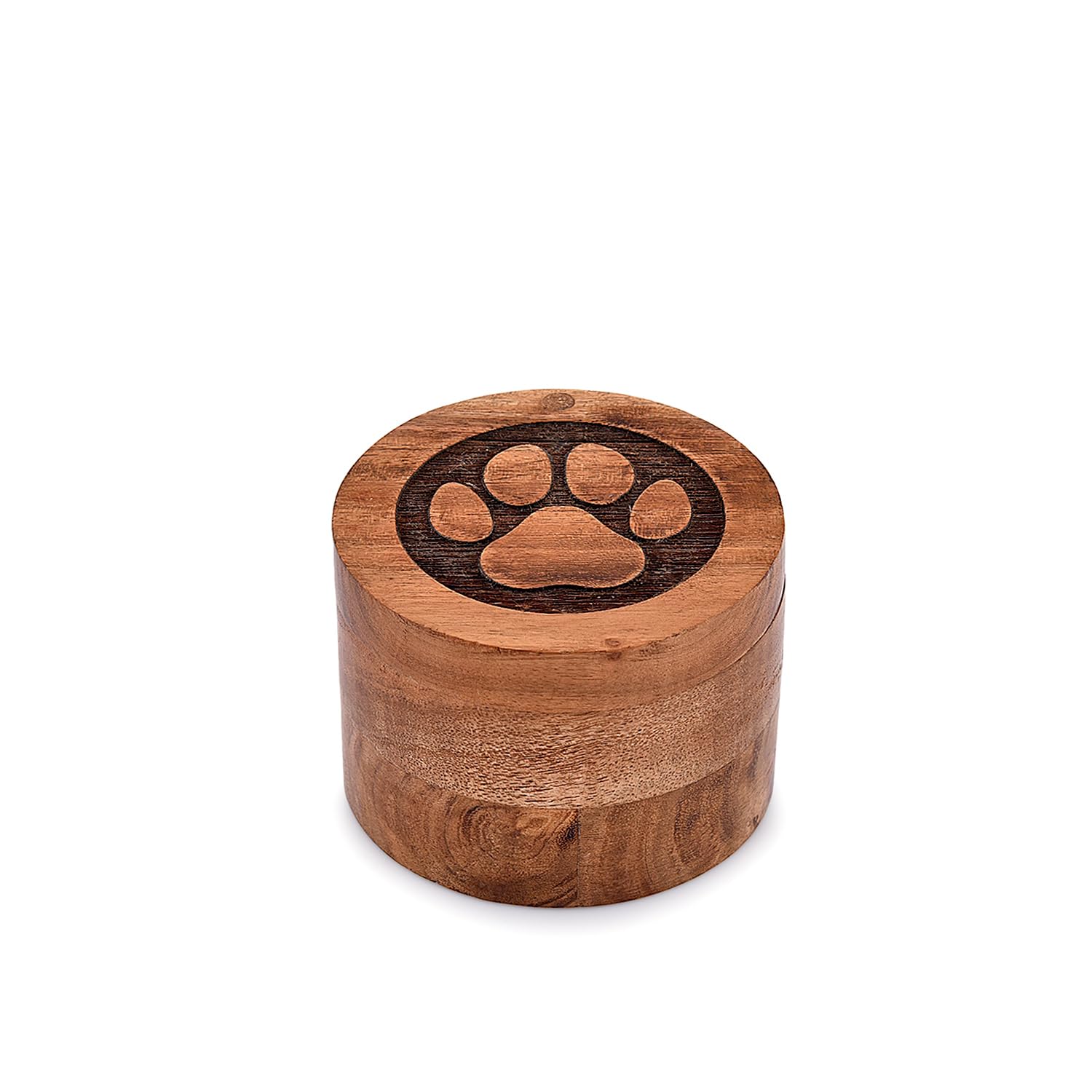 Edhas Acacia Wood Decorative Urns Funeral Cremation Urn For Ashes For Dogs, Pet Urns For Cats (3.5'' X 3.5'' X 2.5'')
