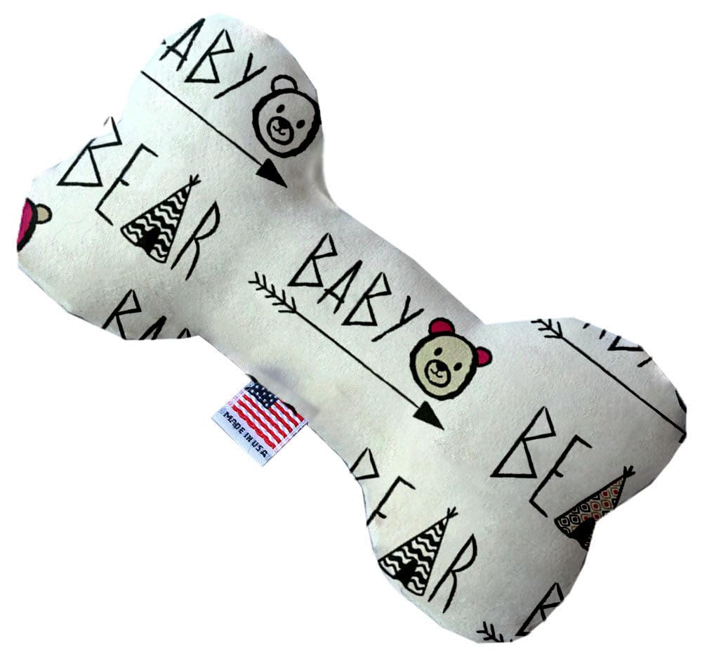 Pet and Dog Plush Heart or Bone Toy, "Oh Baby Group" (Available in different sizes, and 12 different pattern options!) Baby Bear 8" Plush Bone