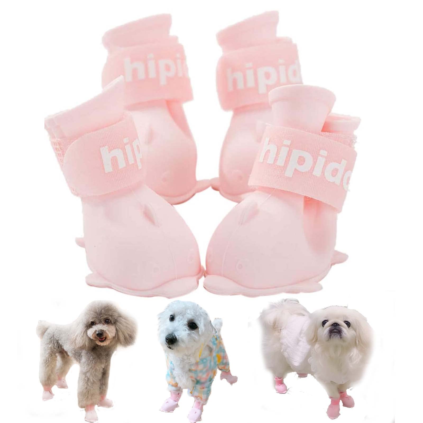 Yeduzyn 4Pcs Waterproof Dog Boots Dog Shoes For Snow And Rain Teddy Pomeranian Bichon Small Dogs Size Runs Small Please Check Th