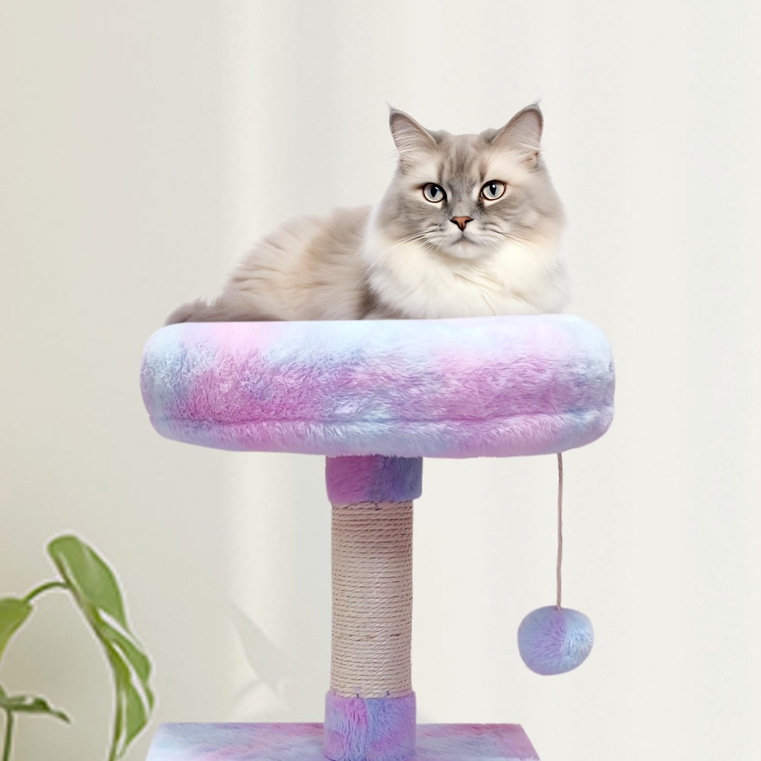 Miao Paw Cute Cat Tree Tower For Indoor Cats Condo With Sisal Scratching Posts Jump Platform Cat Furniture Activity Center Play