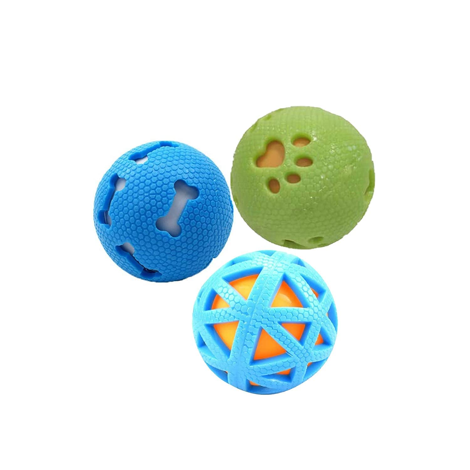 Chumspet Interactive Squeaky BallInBall Dog Toy Set  Rubber Play And Chew Balls For Dogs & Puppies, Ideal For Daily Activity 