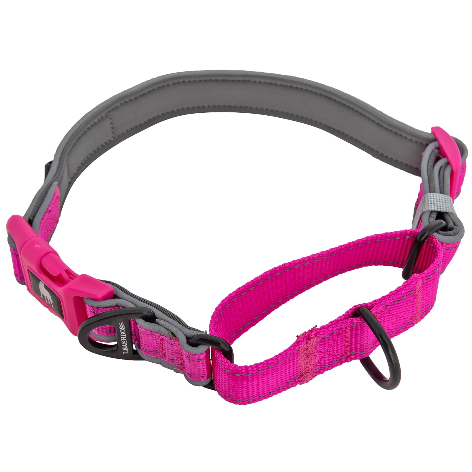 Leashboss Martingale Collar For Dogs | Reflective Nylon Dog Collar For Large Dogs, Medium And Small Dogs | No Pull Pet Training 