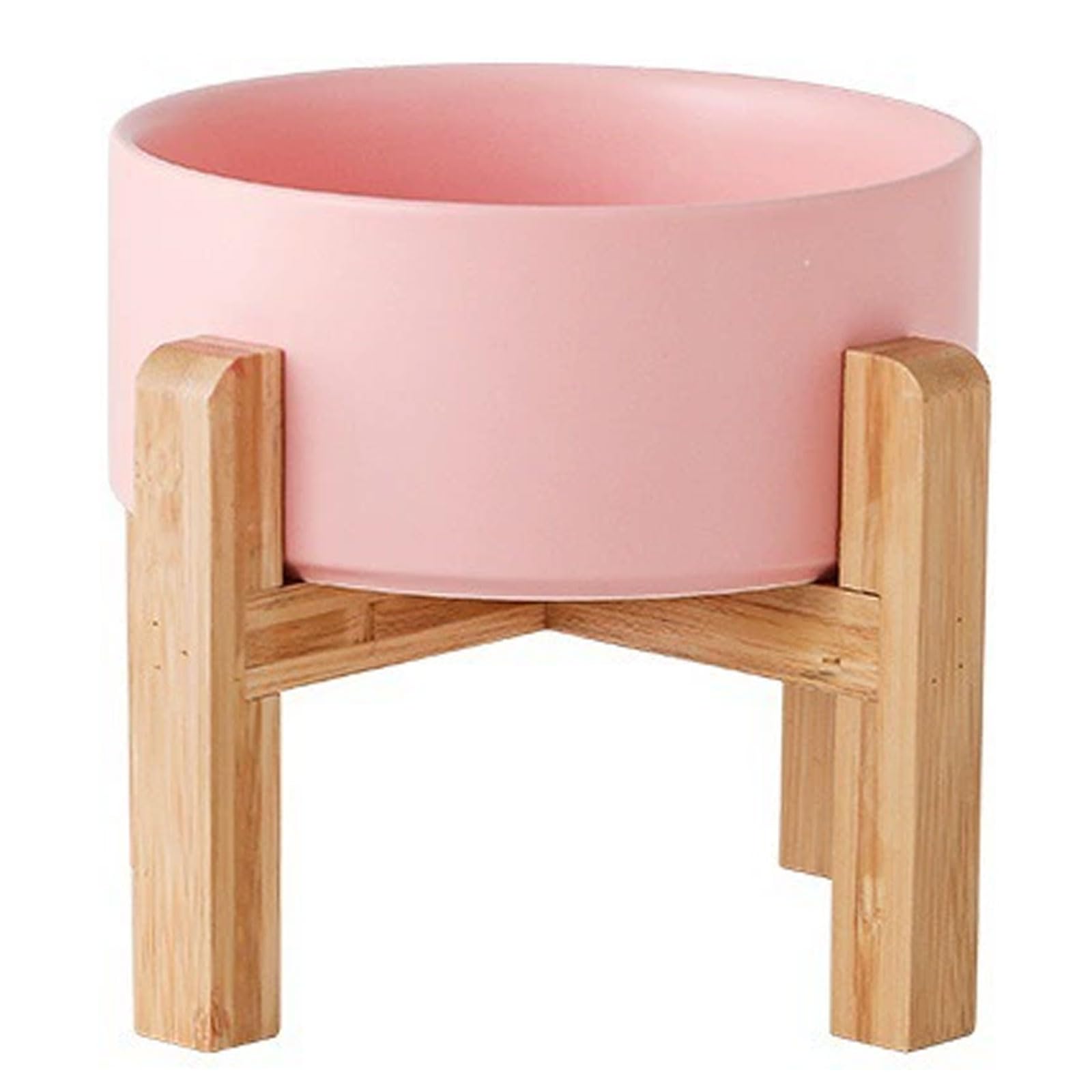 Petygooing 28 OZ Pink Elevated/Raised Ceramic Dog Bowl for Small and Medium Breeds, Dog Food Water Dish with Stand,Pet Feeding B