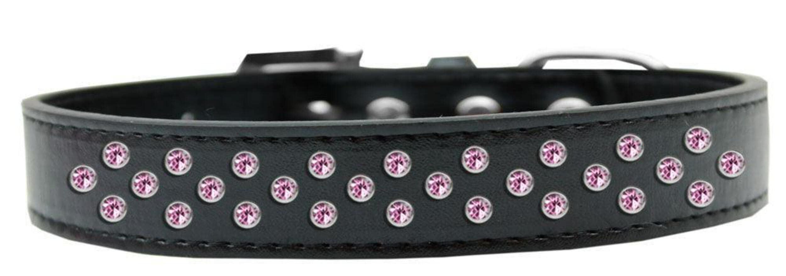 Mirage Pet Products Sprinkles Dog Collar with Light Pink Crystals, Size 20, Aqua