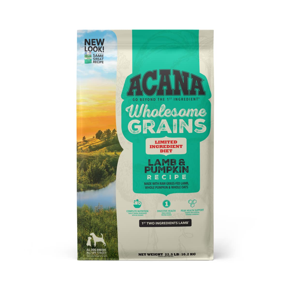 ACANA Wholesome Grains Dry Dog Food, Lamb & Pumpkin Recipe, 22.5lb